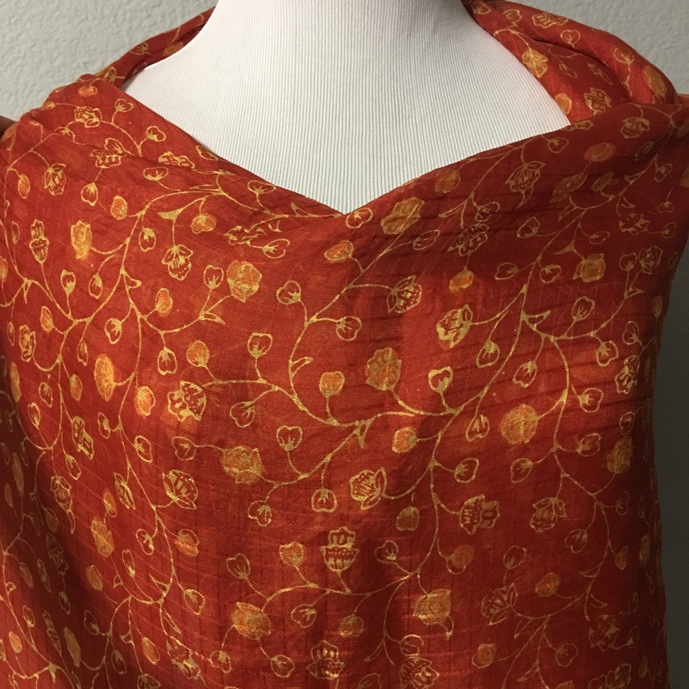 Hand painted silk batik scarf